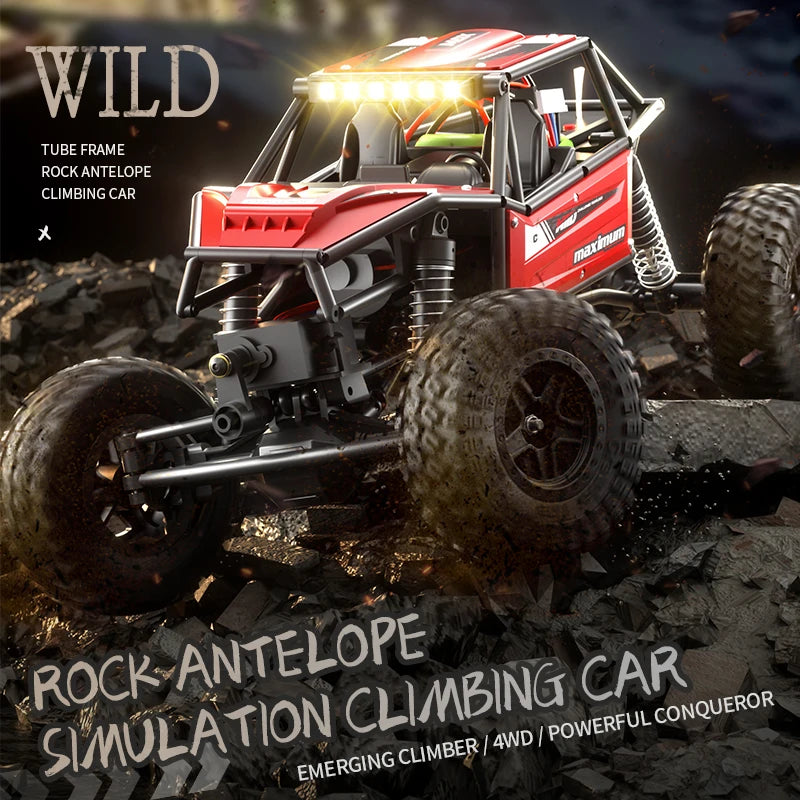 1/18 RC Climbing Car 4WD Off-road Remote Control Vehicle RTR Rock Crawler Big-wheel 4x4 Electric Truck Model Toys for Kids.