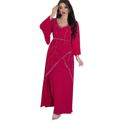 Diamanten Abayas für Frauen Muslimischen Abend Party Kleid Islam Kleidung Arabische Robe Saudi Kleid Marocain Kaftan Dubai Jalabiya Djellaba