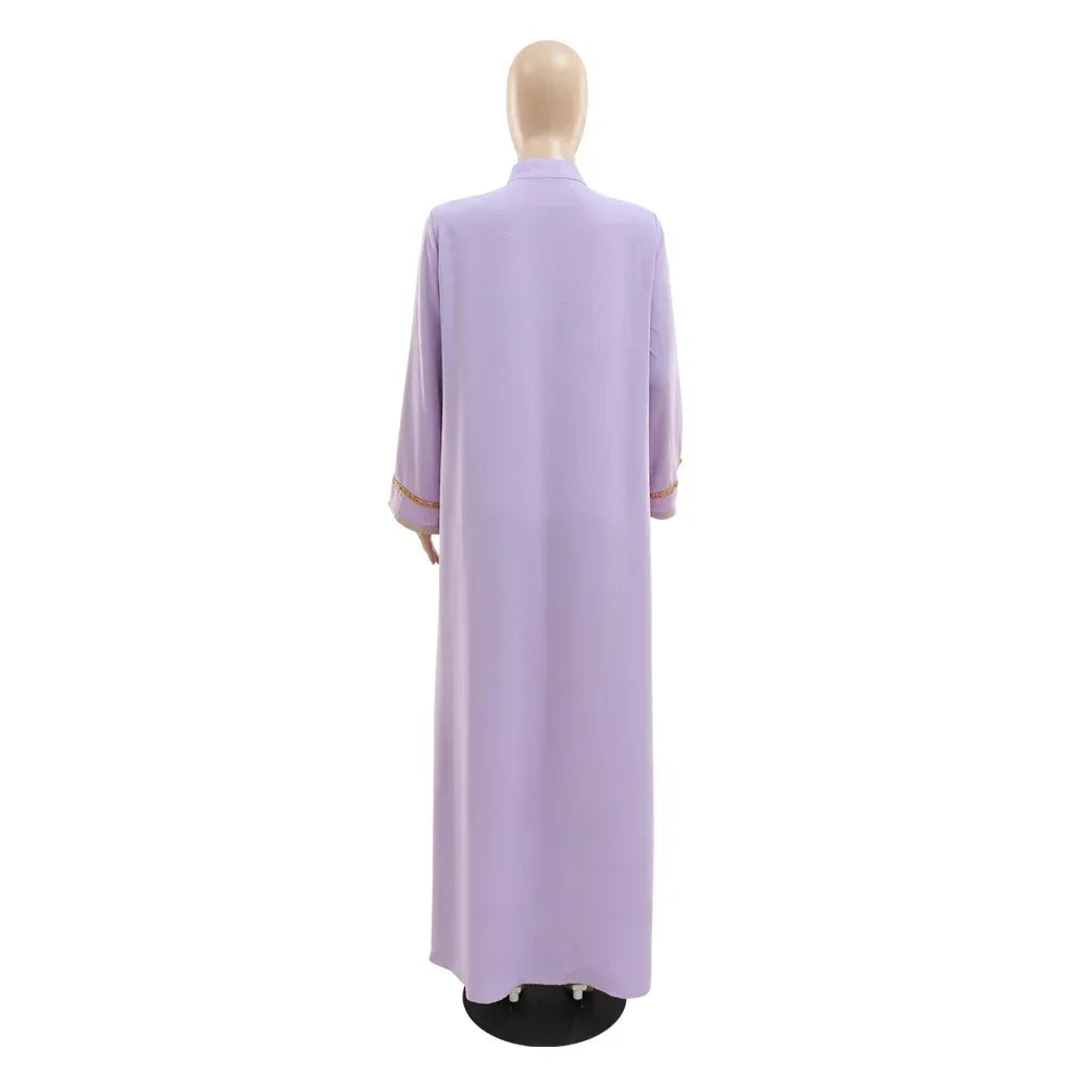 Ramadan Abaya Femme Musulmane marok kanis chen Kaftan für Frau Mode feste Diamanten voller Ärmel lose türkische Dubai Robe