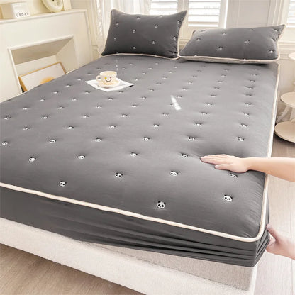 Thicken Mattress Cover 90x200 Fitted Sheets Queen Size Elastic Bedsheet Embroidered Bed Covers 매트리스커버 (Pillowcase need order).