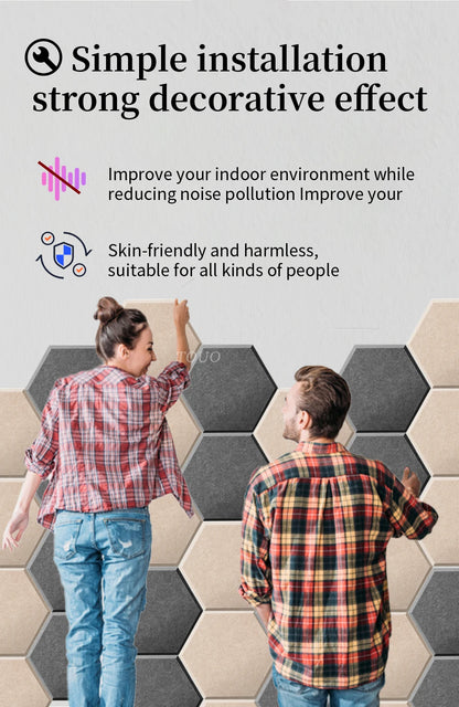 TOUO Acoustic Panels 6-18pc Noise Treatment Insulation Soundproofing Home Studio High Density Soundproof Wall Decor Bedroom