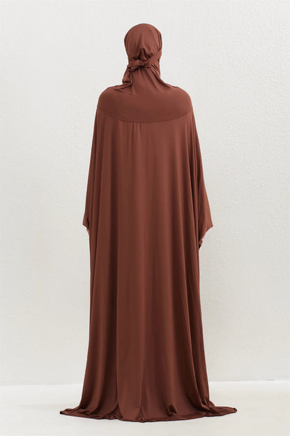 Muslim Abayas Hijab Hooded Smocking Sleeve One-piece Prayer Dress Women Jilbabs Kaftans Islamic Dubai Saudi Robe Turkish Modesty.