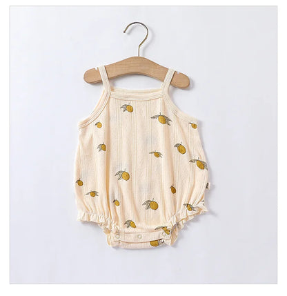 0-24m Neugeborenes Kind Baby Stram pler Mädchen Jungen Sommerkleid ung ärmel los schulter frei Overall niedlichen süßen Bodysuit Outfit