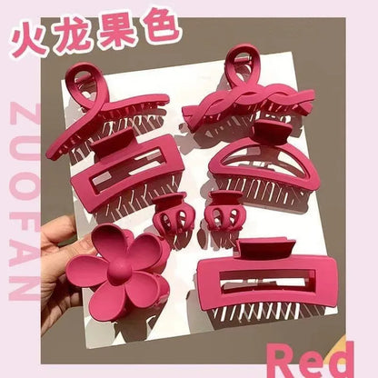 Set of 8 Plastic Hair Clip Large Hair Accessories Simple Hairpin Thin Hair Styling Tools for Women.