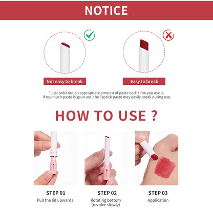 4 pcs/set Cigarette Lipstick Set Long Lasting Lip Glaze Matte Lip Gloss Waterproof Lip Stick Tube Nude Lip Tint Makeup Cosmetics