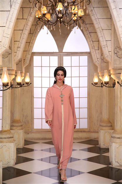 Ramadan Pink Abaya Damen Dubai Arabic Islam Prayer Clothes Muslim African Dresses For Women Kebaya Kaftan Robe Musulmane Femme.