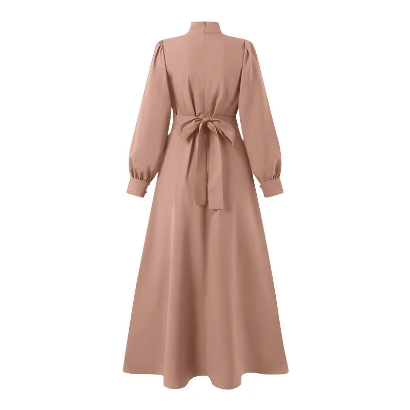 Muslim Women Abaya Long Sleeve Turkish Dresses Women Eid Long Maxi Dress Kaftan Arab Robe Dubai Islamic Clothing Moroccan Kaftan.