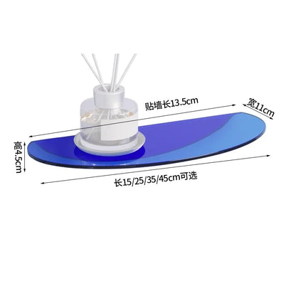 Bathroom Living Room Display Seamless Punch-free Fashion Decoration Color Acrylic Semi-circular Shelf Decoration Rack Storage.