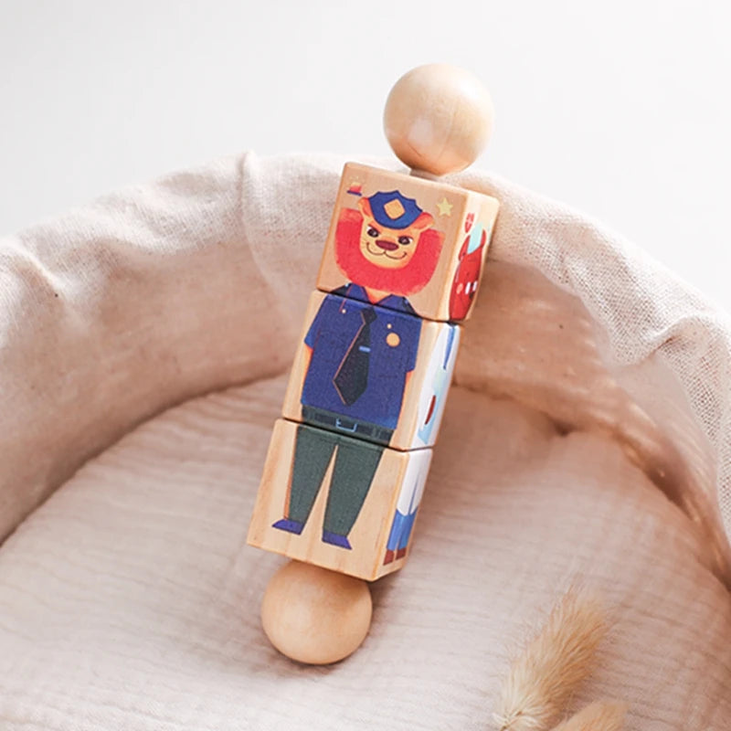 Baby Wooden Rotating Jigsaw Puzzle Hand bell Toy Baby Mobile Musical Rattle Toy Montessori Puzzle Game For Babies Newbaby Gift.