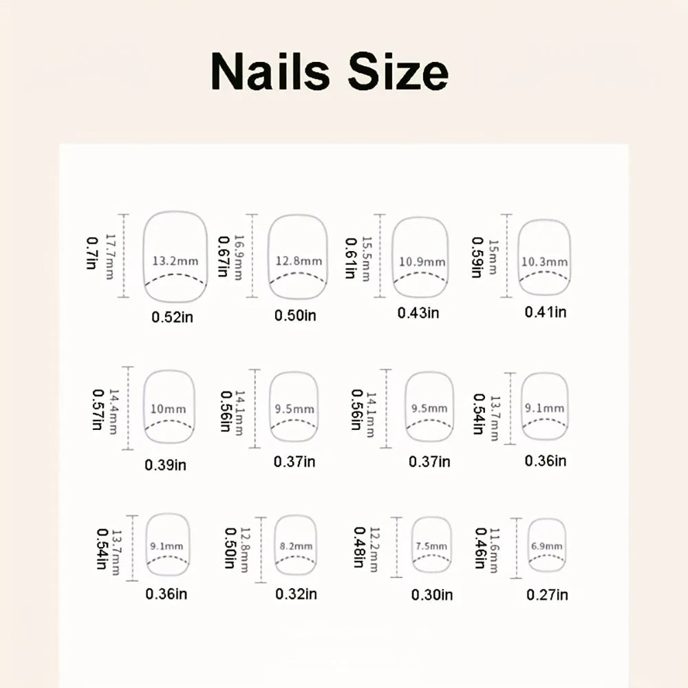 24pcs/set short square fake nails for women cute bride heart white french tips faux ongles y2k press on false nail supplies