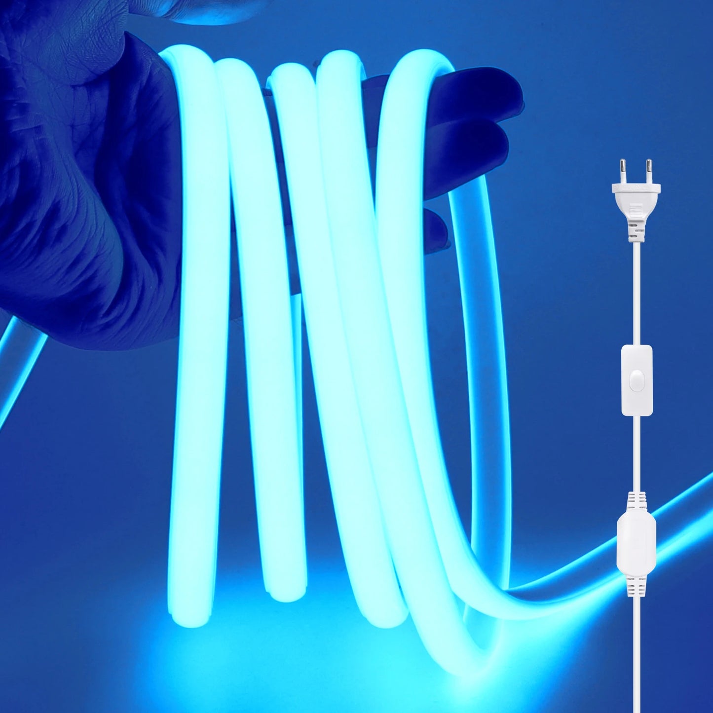 220V COB LED Light Strip Waterproof With EU Plug Red/Blue/Pink/Green Home Outdoor Garden Lighting Flex Silicone Tube Neon Lamp