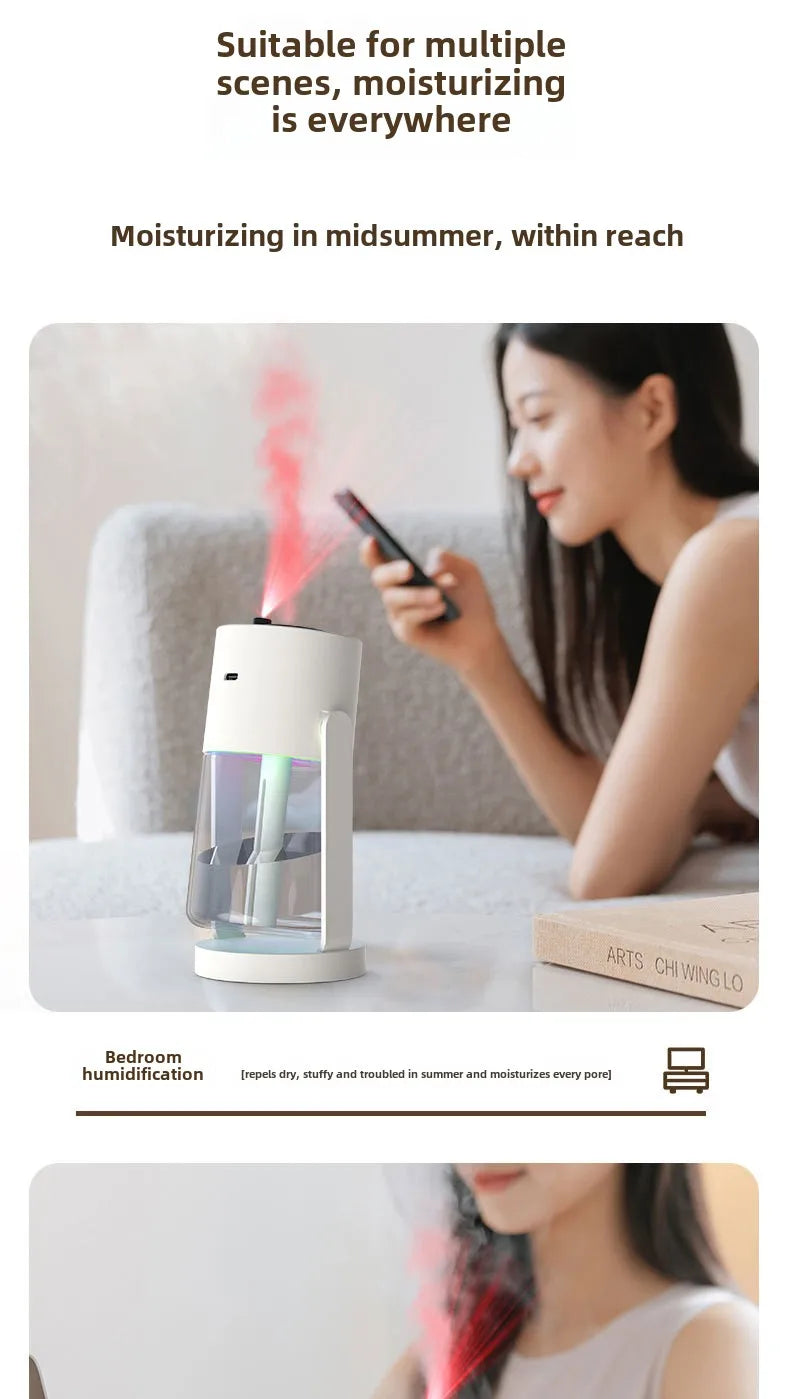 Air Humidifier Portable Humidifier with Rotating Mist & Starry Light USB Car Humidifier Smart Humidifier for Home Office Travel.