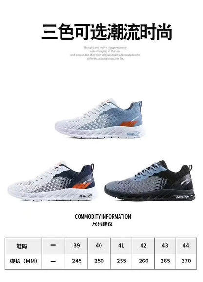 Mens Running Shoes Breathable Knit Sport Sneakers Cushion Lightweight Casual Gym Athletic Trainers Jogging Tennis Shoes.