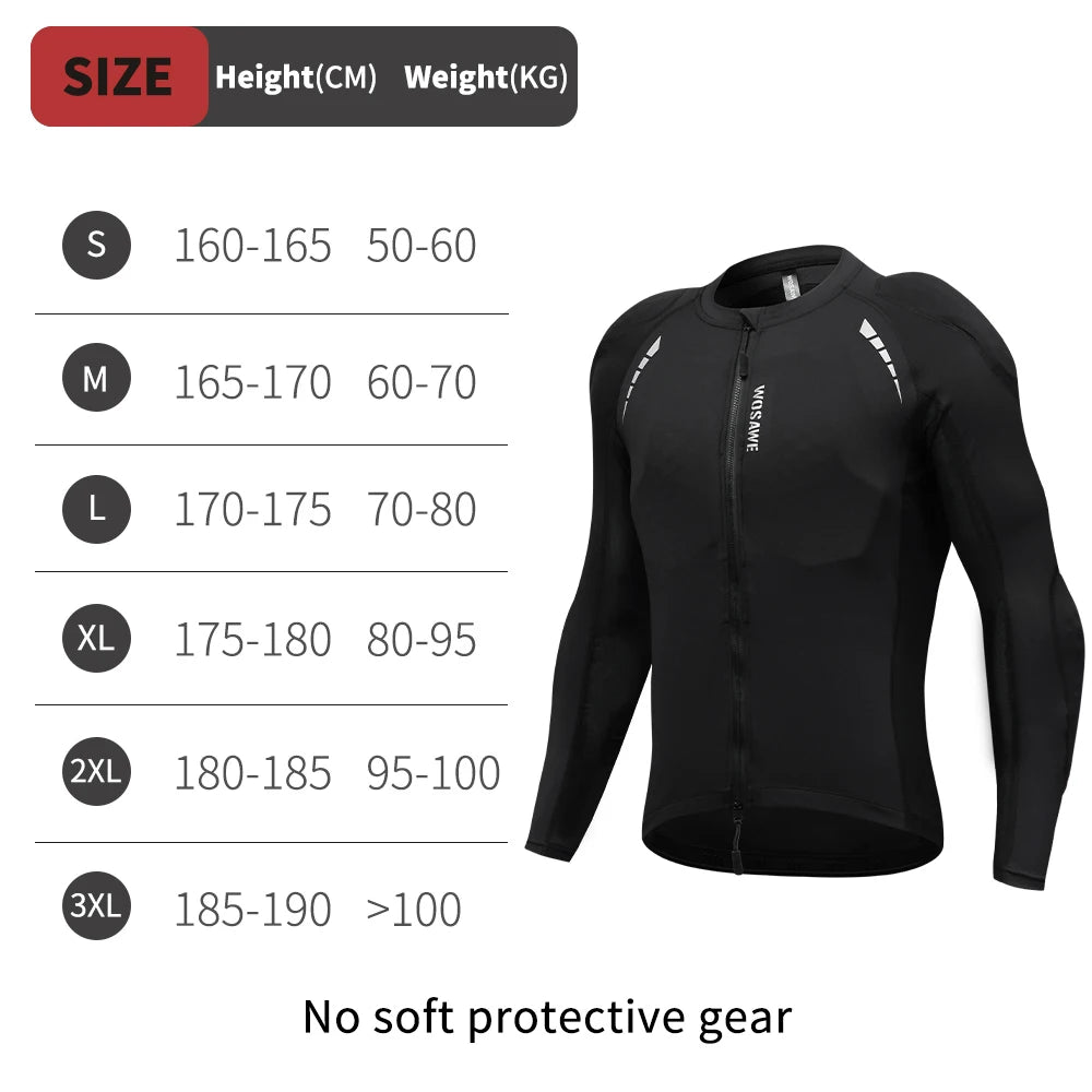 WOSAWE Men's Motorcycle Racing Jacket Off-Road CE Protective Gear Motocross Soft Armor Body Protector Sports Racing Equipment
