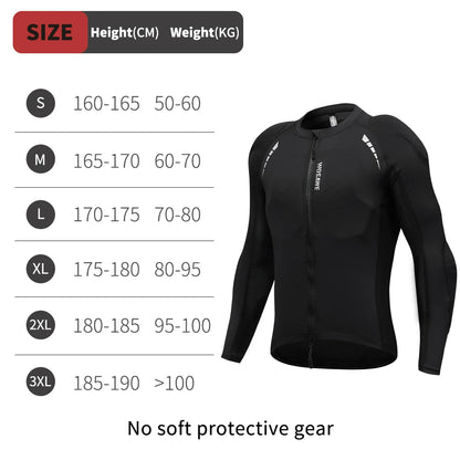 WOSAWE Men's Motorcycle Racing Jacket Off-Road CE Protective Gear Motocross Soft Armor Body Protector Sports Racing Equipment