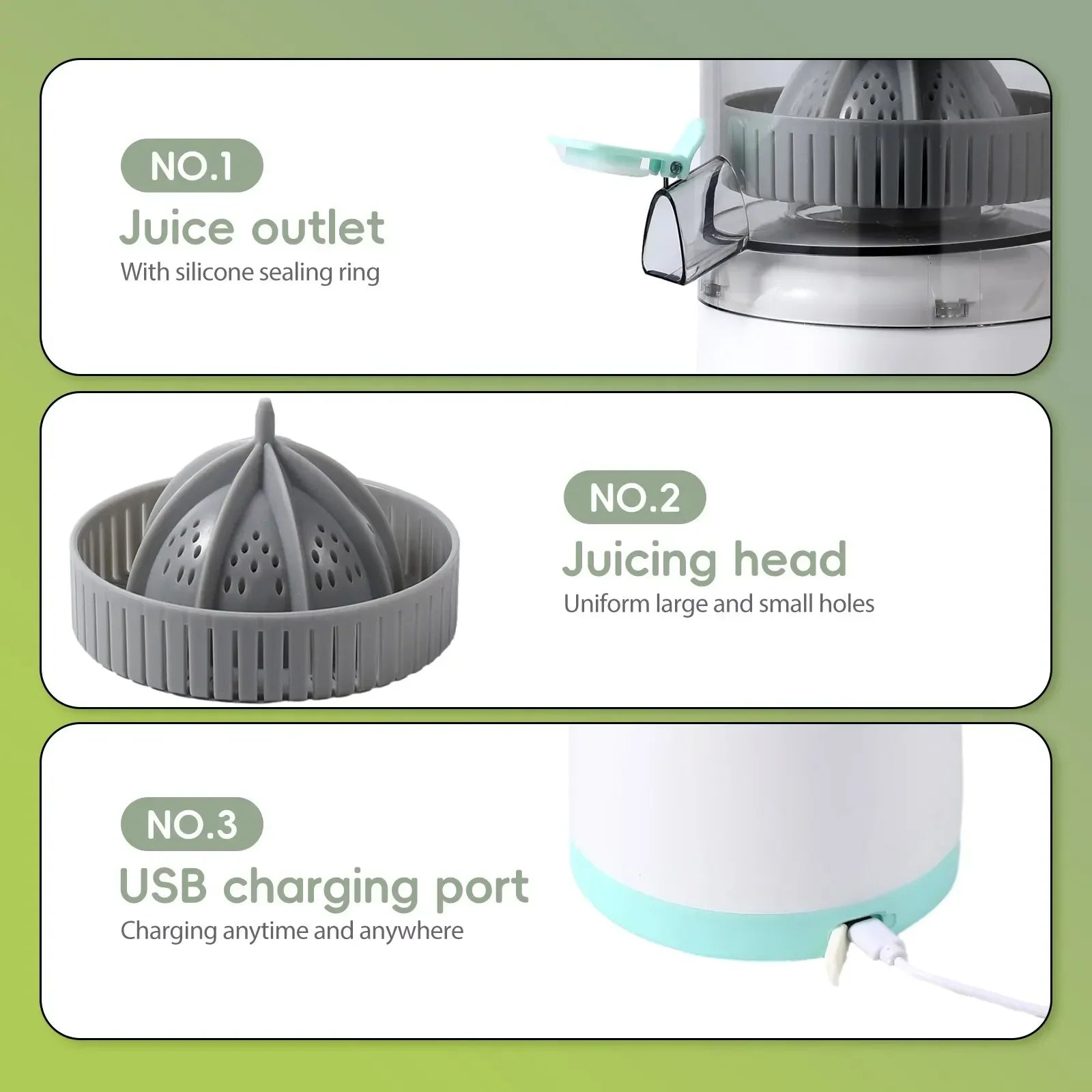 Portable USB Rechargeable Orange Juice Juicer Multifunctional Household Juice Maker Machine Cordless Mini Electric Cup Juicer.