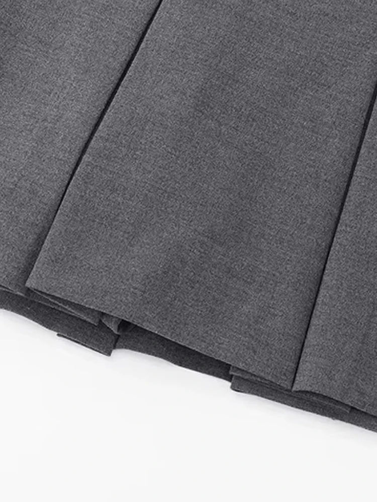 Women Fashion With Pleated Shorts Skirts Vintage High Waist Side Zipper Female Skort Mujer.