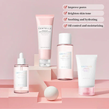 Korean Centella Original Products Pink Salt Fresh Ampoule Toner Facial Serum Cleanser and Moisturiser Cream Skincare Full Set