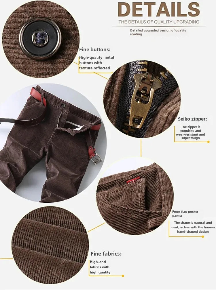 Herren Cord-Freizeithose, gerades Bein, lockere Passform, Jugend, Winter, dicke warme Samt-Jogginghose, Jogginghose, Baggy-Jogginghose.