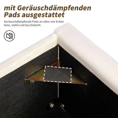 Polsterbett 90*200, Kinderbett, Einzelbett mit Lattenrost und Kopfteil, für Erwachsene und Jugendliche, Holzlatten, Baumwolle