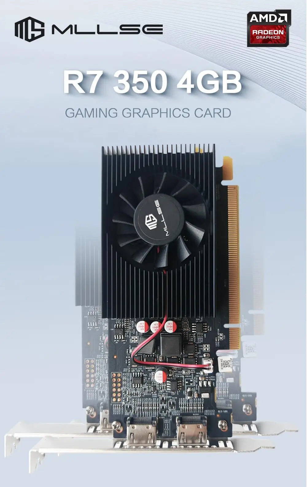 MLLSE AMD R7 350 4GB Graphics Card GDDR3 128Bit PCI-E 3.0 Geforce GPU r7 350 Gaming Video Card Placa De Video.