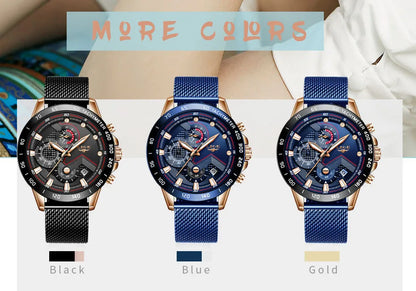 LIGE New Rose Gold Women Watch Top Brand Luxury Watch Women Quartz Sport Women's Bracelet Watches Waterproof Relogios Feminino.