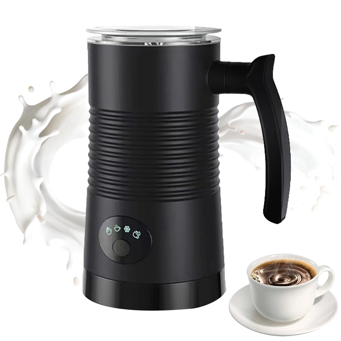Automatic 4-in-1 Hot Cold Electric Milk Frother 350ML 400W Foam Maker Latte Cappuccino Coffee Warmer Home Barista Kitchen.