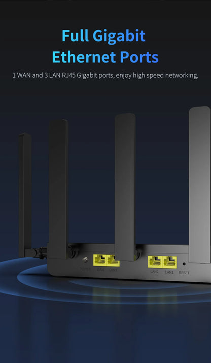 Comfast AX3000 WiFi6 Mesh System Wireless Router 5*5 dBi Antennas Wifi6 Mesh WiFi Router Easy Mesh/Andlink Gigabit Network Ports.