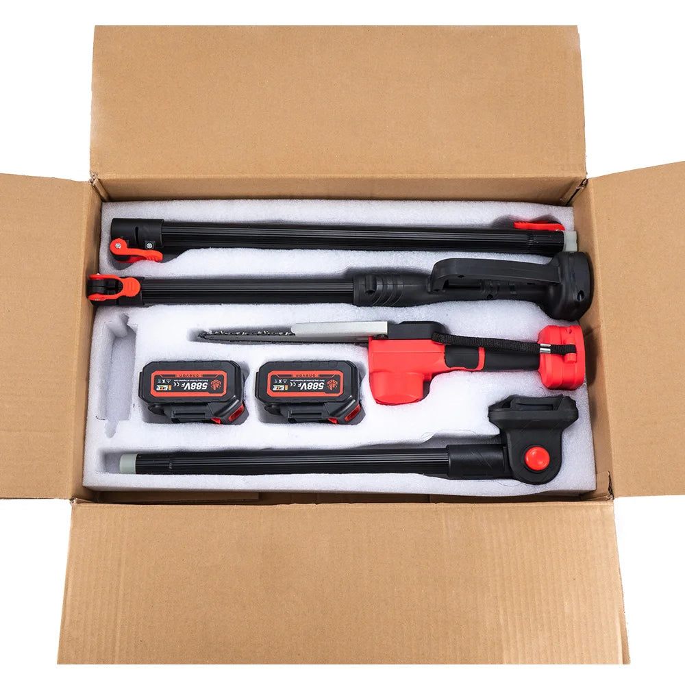 ONEVAN 4500 W 2,25 m bürstenlose hohe Astsäge Teleskopstange Elektrosäge Akku-Gartenschnittwerkzeug für ONEVAN 18 V Batterie