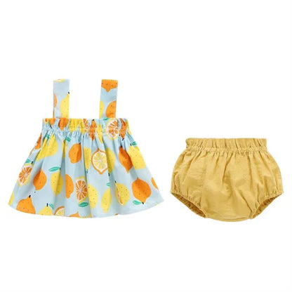 Sommer Neugeborene Baby kleidung für Mädchen Jungen Set Print dünnes Mini kleid und pp Shorts 2 Stück Set Baby Baby kleidung Outfit 6-24m.