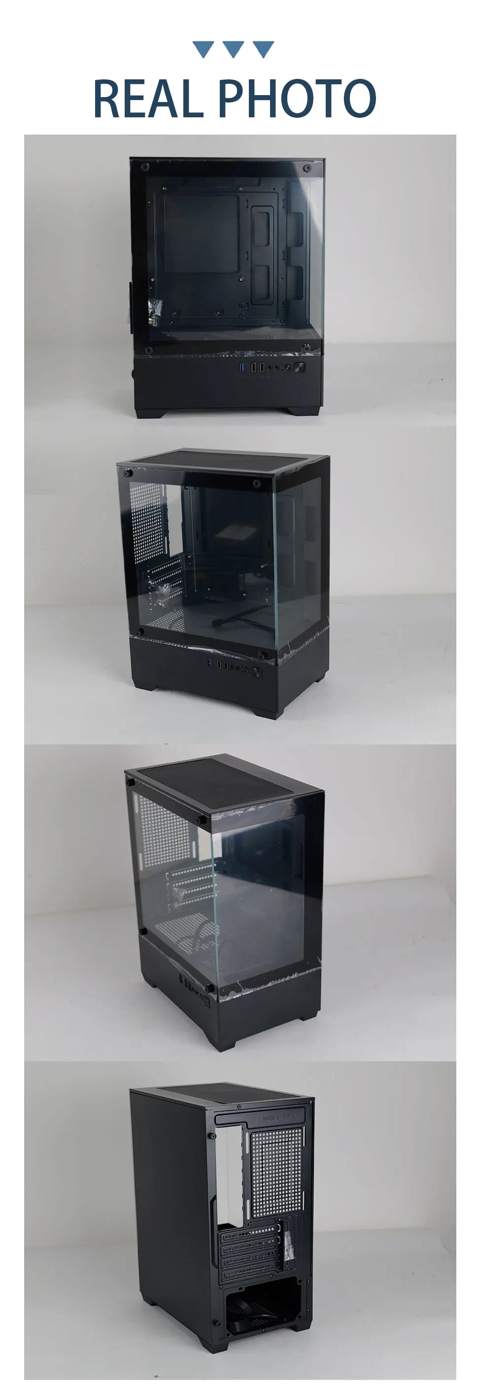 MANMU Tempered Glass Transparent Pc Case Cabinet M-Atx Gaming Rgb Case Desktop Tower Computer Case.