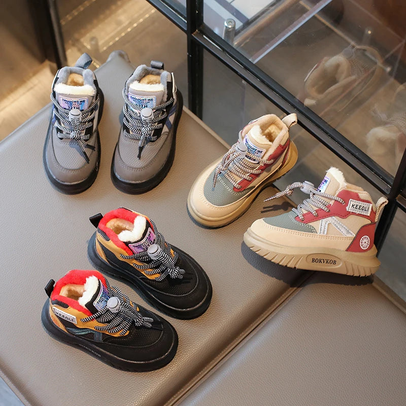 2024 Winter New Children Casual Shoes for Girls Boys Fashion Korean Style Soft Bottom Anti-slippery Versatile Chic Ankle Shoes.