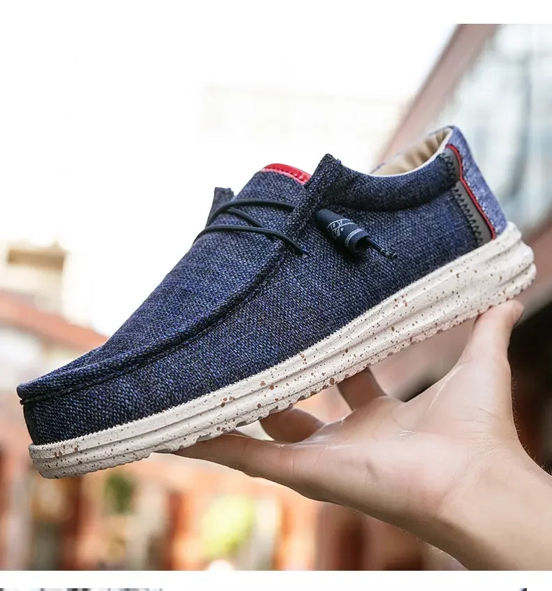 Men's Loafers Designer Slide in Low Cut Sneakers Casual Boat Shoes Comfortable Walking Flat Shoes Breathable Canvas Shoes 2025.