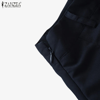 ZANZEA Summer Solid Midi Skirt Elegant Women High Waist Work OL Skirts Fashion A-line Jupes Stylish Party Faldas Saia  Plus Size