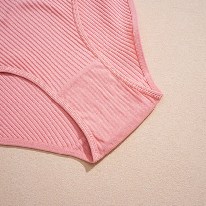 5PCS Women's Cotton Panties Sexy Low Waist Briefs Striped Underpants Female Comfortable Stretch Lingerie Ladies Soft Underwear.