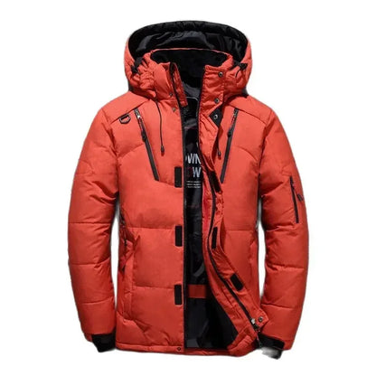 Men White Duck Down Parkas -20 Degree Winter Jacket Men's Thick Warm Snow Parkas Overcoat Windbreaker Hooded Parkas Coat Hombre.