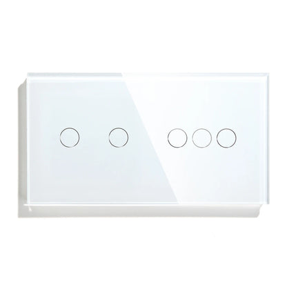 BSEED Touch-Schalter, 1/2/3 Gang, 1-Wege-Wandlichtschalter, blaue LED-Hintergrundbeleuchtung, Glas, Sensorbildschirm, Heimschalter, Weiß, EU-Standard.