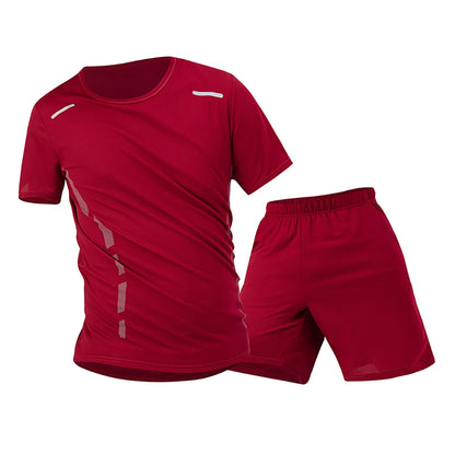 1/2/4 Piece Men's Quick Drying Sports Suit Casual Breathable Short Sleeved T-shirt Pocket Versatile Shorts For Teenagers To Wear.