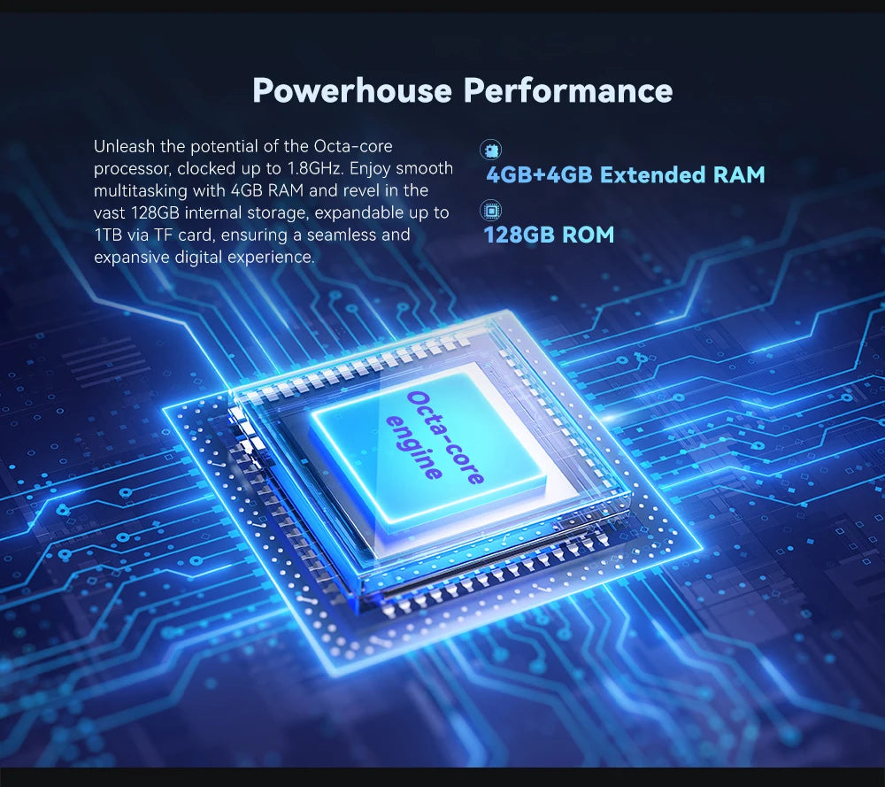Cubot TAB 60, 2024 New Android Tablet, Octa-Core, 8GB RAM (4GB+4GB), 128GB ROM, 10.1-Inch HD+ Screen, 6000mAh, OTG, WiFi 6.