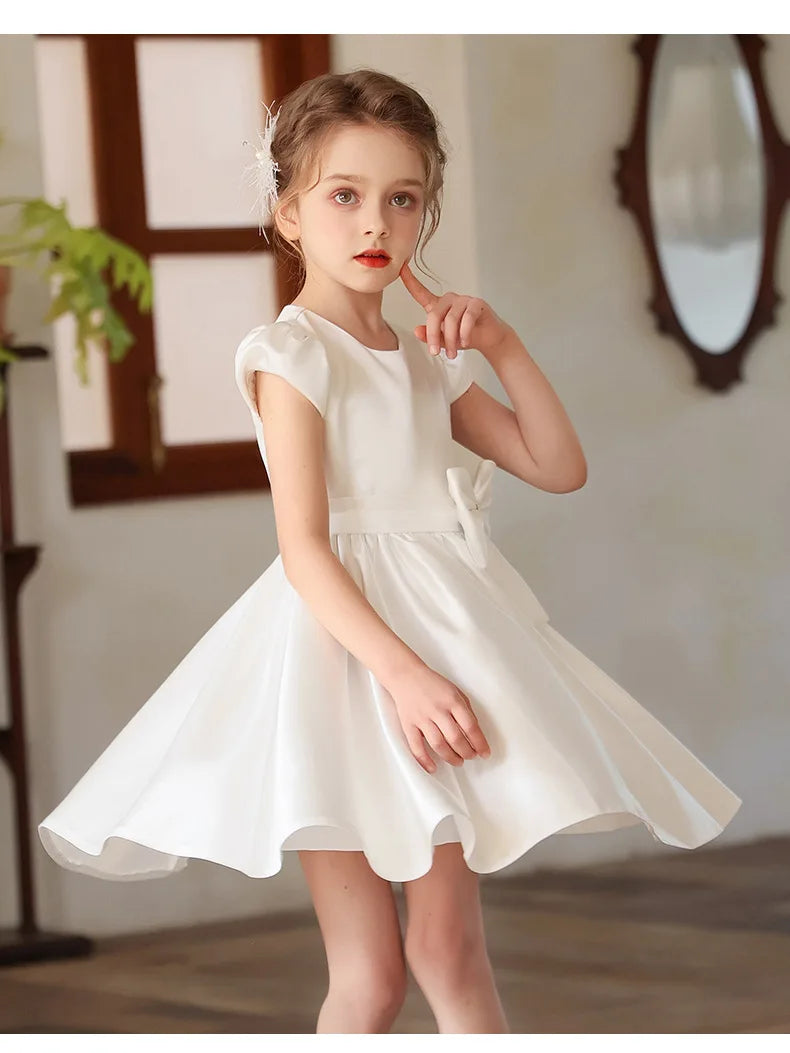 Prinzessin Mädchen Weißes Luxuskleid Blumenmädchen Hochzeitskostüm Größe 110-170 Weibliche Party Bühnenkleidung Kleider.