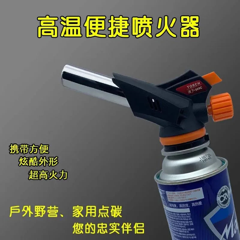 Torch Cooking AutoIgnition Butane Gas Welding-Burner Welding Gas Burner Flame Gas Torch Flame Gun Blow for BBQ Camping Cooking.