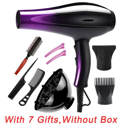 High-Power Ionic Hair Dryer Fast Heating and Hot/Cold 9 Gears Adjustment Home Professional Hairdryer Blow Dryer with Accessories