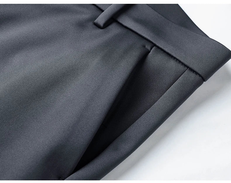 Winter Warm Fleece Thicken Suit Pants Men Straight Business Work Thick Flocking Plush Long Formal Trousers Male Plus Size 29-40.