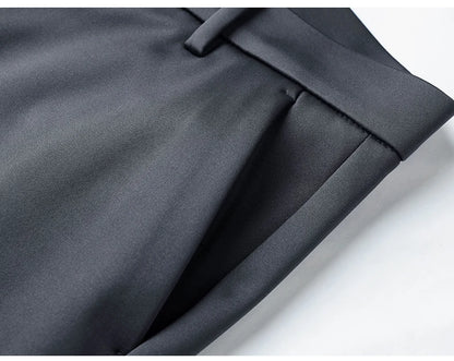 2025 Autumn Winter Suit Pants Men Baggy Straight Business High Waist Work Thick Embroidery Long Formal Trousers Male Plus Size.