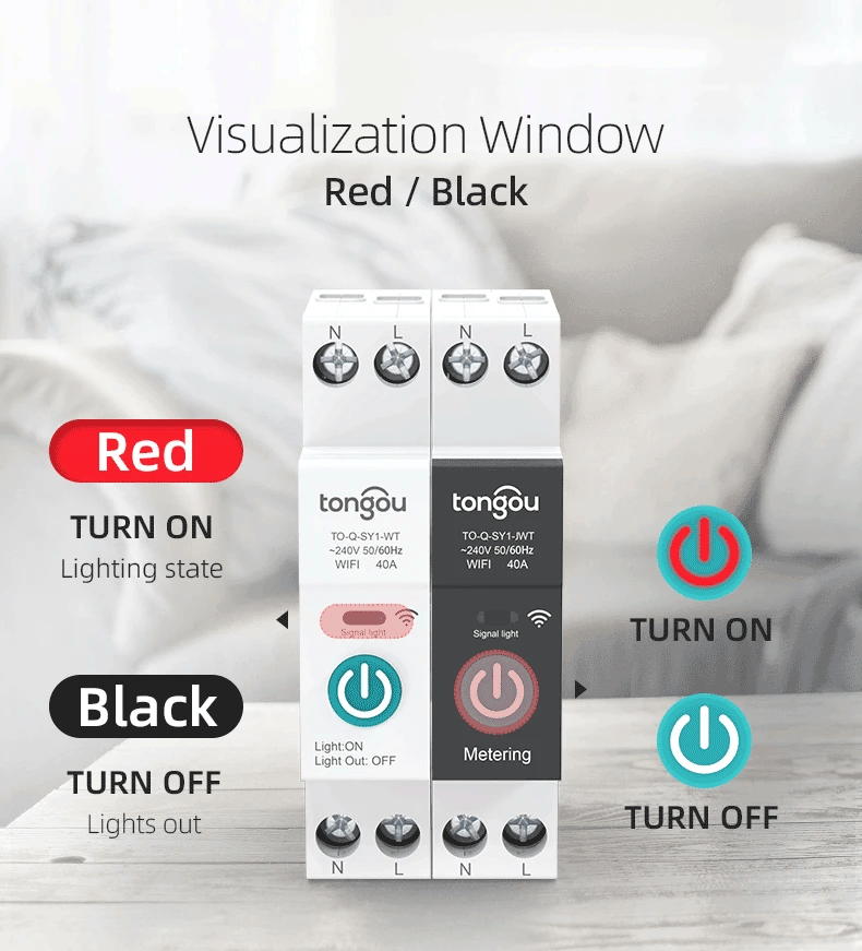 Tuya WiFi Smart Circuit Breaker 1P 63A DIN-Schiene für Smart Home Drahtlose Fernbedienung WiFi Schalter durch APP TONGOU.