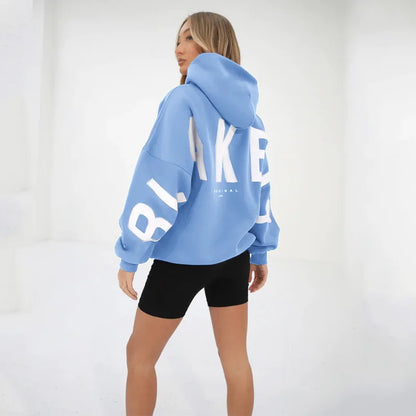 American Retro Letter Print Oversized Sweatshirt Women Harajuku Y2K Trendy Streetwear Top Chic Colorful Versatile Casual Hoodie
