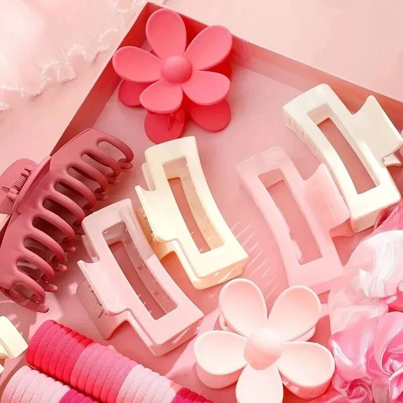 53-163Pcs Dopamine Fashion Elastic Colorful Band Hair Circles Flower Shaped Hair Accessory Grip For Women Daily Party Gift.