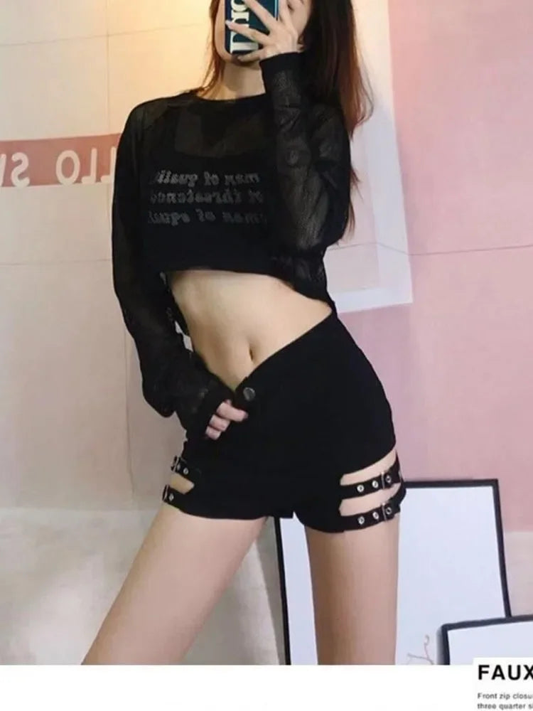 Lisa Style Stage Costume Sexy Bass High-Waisted Shorts Jazz DS Hot Pants Steel Tube Dance Trousers Essential Underwear.