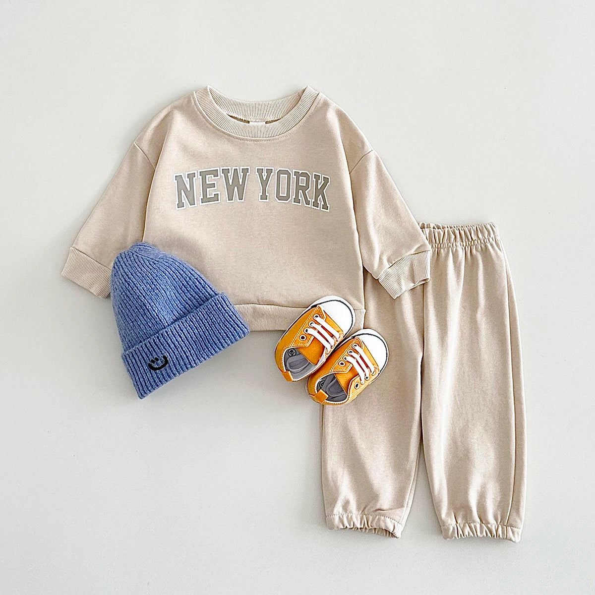 Infant Baby Set Frühling Herbst Brief New York Drucken Neugeborenen Top + Unten Baumwolle Sport kinder Mode Neue Baby Kleidung 0-3Y.
