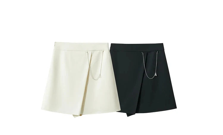 AMII Minimalism Casual Shorts Skirts Women High Rase 2024 Autumn New Fashion Commuter Lady Straight Blazer A-Line Skirt 12343035